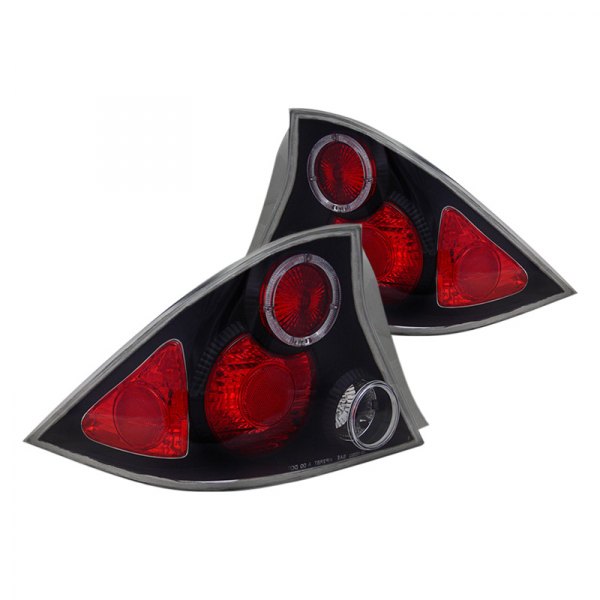 CG® - G4 Black/Red Euro Tail Lights, Honda Civic