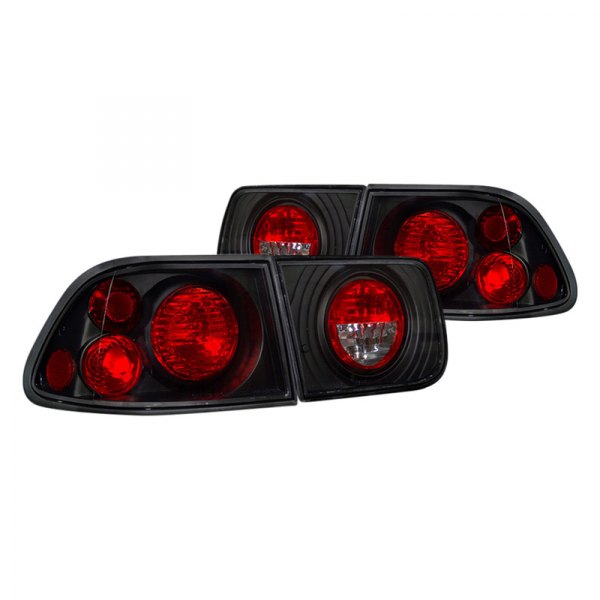 CG® - Black/Red Euro Tail Lights, Honda Civic