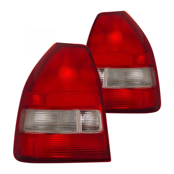 CG® - Chrome/Red Factory Style Tail Lights, Honda Civic