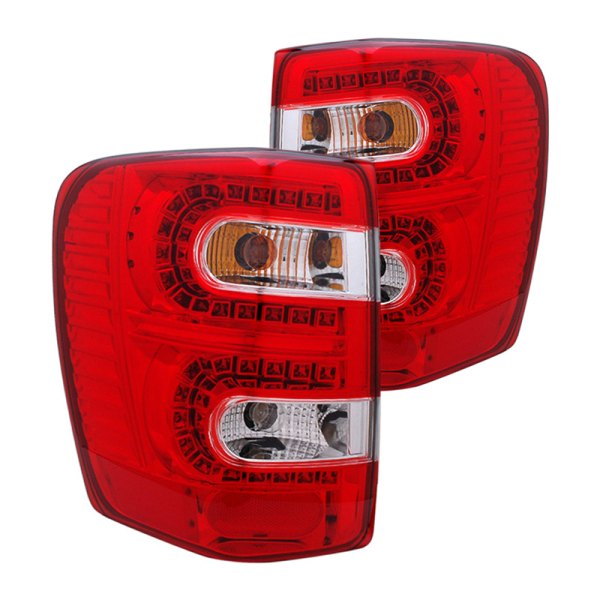 CG® - Chrome/Red LED Tail Lights, Jeep Grand Cherokee