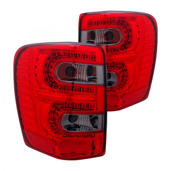 CG® - Chrome Red/Smoke LED Tail Lights, Jeep Grand Cherokee