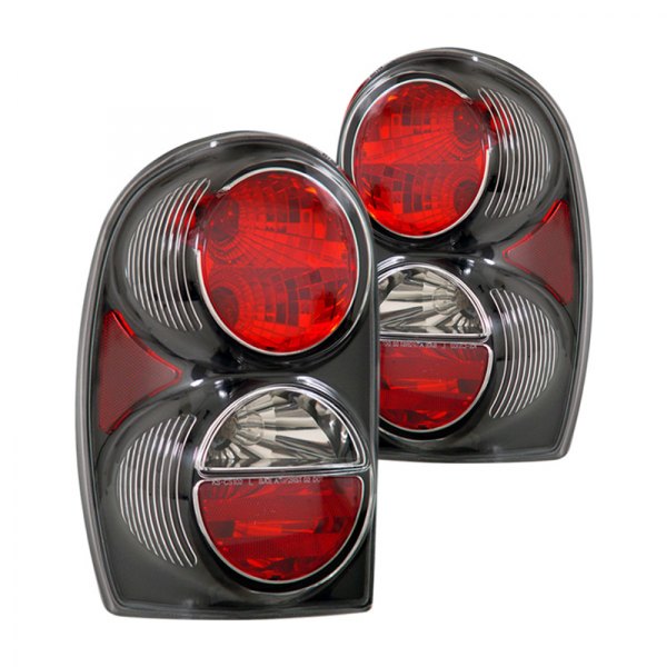 CG® - Black/Red Euro Tail Lights, Jeep Liberty
