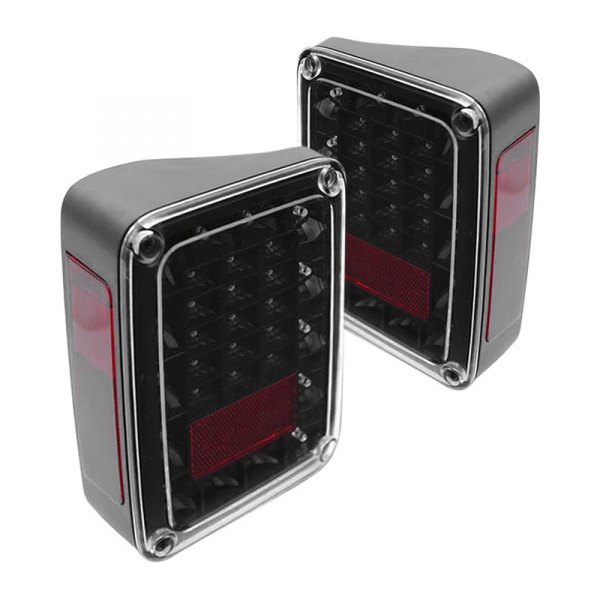 CG® - Black LED Tail Lights, Jeep Wrangler