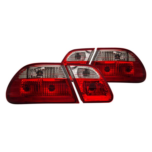 CG® - G2 Chrome/Red Euro Tail Lights, Mercedes E Class