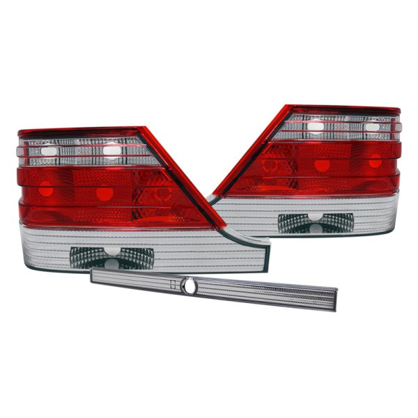 CG® - Chrome/Red Euro Tail Lights, Mercedes S Class