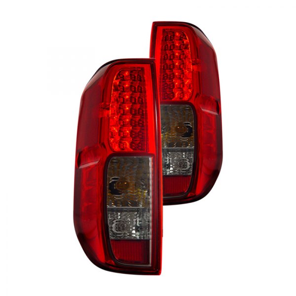 CG® - Chrome Red/Smoke LED Tail Lights, Nissan Frontier