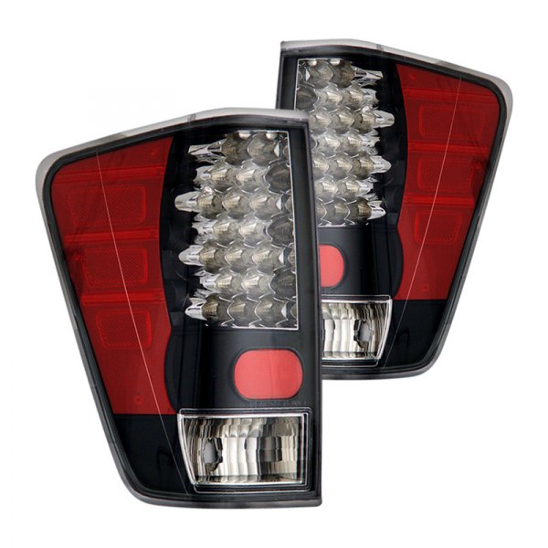 CG® - Black/Red LED Tail Lights, Nissan Titan