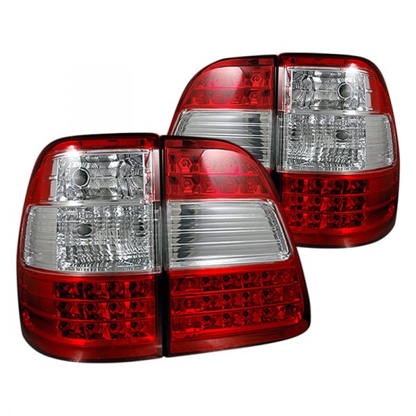 CG® - G2 Chrome/Red LED Tail Lights, Toyota Land Cruiser