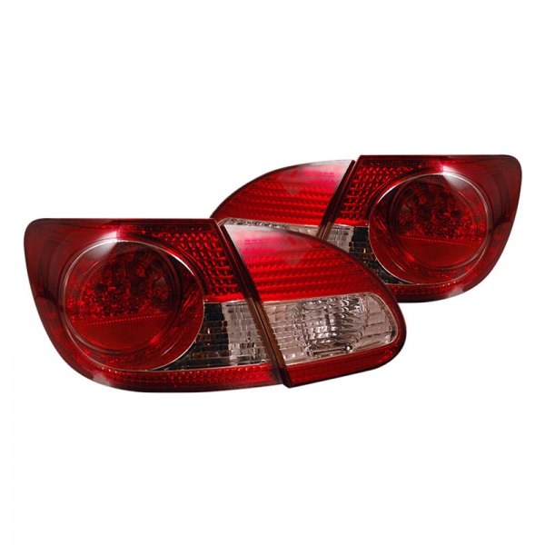 CG® - Chrome/Red LED Tail Lights, Toyota Corolla