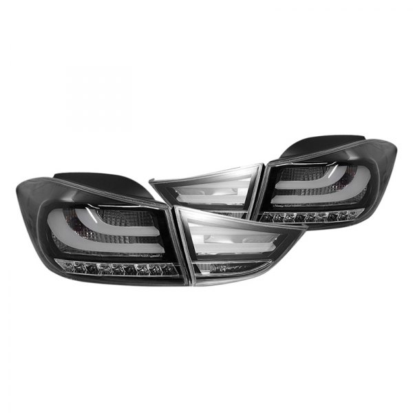 CG® - Black Fiber Optic LED Tail Lights, Hyundai Elantra