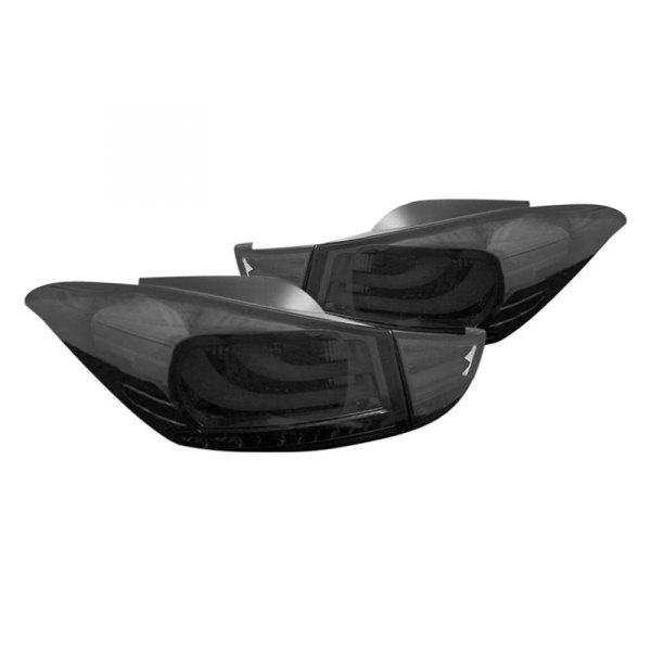 CG® - Black/Smoke Fiber Optic LED Tail Lights, Hyundai Elantra