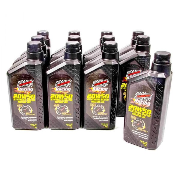 Champion Brands® - Racing™ SAE 20W-50 Synthetic Blend Motor Oil, 1 Quart x 12 Bottles