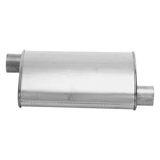 Cherry Bomb® - Turbo Classic Steel Oval Gray Exhaust Muffler (2.25" Offset ID, 2.25" Offset OD, 14" Length)