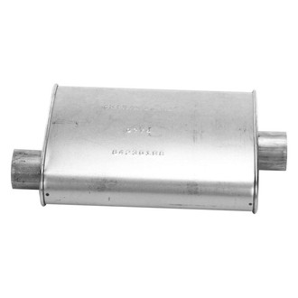 Cherry Bomb® - Turbo Classic Steel Oval Gray Exhaust Muffler (2.5" Offset ID, 2.5" Center OD, 14" Length)