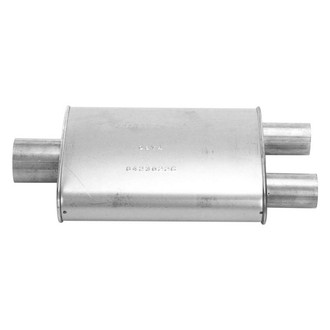 Cherry Bomb® - Turbo Classic Steel Oval Gray Exhaust Muffler (3" Center ID, 2.25" Dual OD, 14" Length)