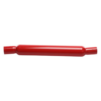 Cherry Bomb® - Glass Pack Series Steel Round Angled Medium Offset Neck Red Exhaust Muffler (2.5" Offset ID, 2.25" Offset OD, 22" Length)