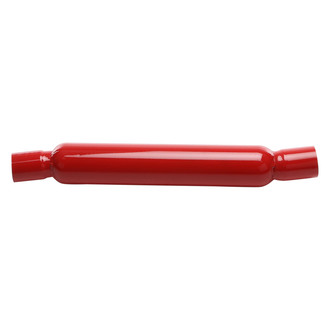 Cherry Bomb® - Glass Pack Series Steel Round Angled Medium Offset Neck Red Exhaust Muffler (2.5" Offset ID, 2.25" Offset OD, 18" Length)