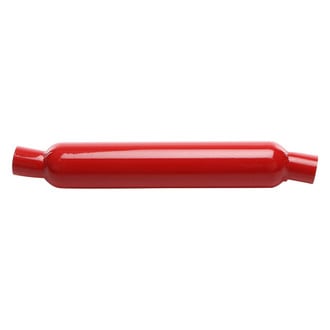 Cherry Bomb® - Glass Pack Series Steel Round Angled Full Offset Neck Red Exhaust Muffler (2" Offset ID, 2" Offset OD, 18" Length)