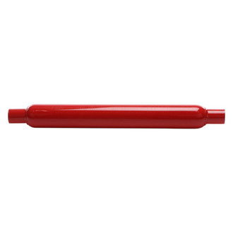 Cherry Bomb® - Glass Pack Series Steel Round Straight Neck Red Exhaust Muffler (2" Center ID, 2" Center OD, 26" Length)