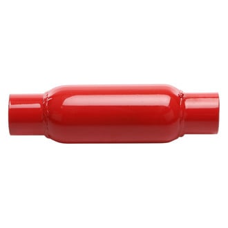Cherry Bomb® - Glass Pack Series Steel Round Straight Neck Red Exhaust Muffler (2" Center ID, 2" Center OD, 8" Length)