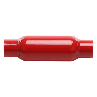 Cherry Bomb® - Glass Pack Series Steel Round Straight Neck Red Exhaust Muffler (2.25" Center ID, 2.25" Center OD, 8" Length)