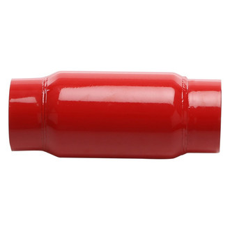 Cherry Bomb® - Glass Pack Series Steel Round Straight Neck Red Exhaust Muffler (4" Center ID, 4" Center OD, 8" Length)