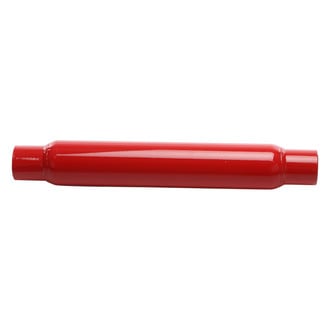 Cherry Bomb® - Glass Pack Series Steel Round Straight Neck Red Exhaust Muffler (2.5" Center ID, 2.5" Center OD, 18" Length)