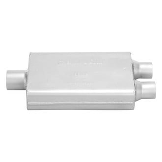 Cherry Bomb® - Vortex Steel Oval Gray Exhaust Muffler (3" Center ID, 2.5" Dual OD, 16" Length)
