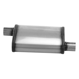 Cherry Bomb® - Salute Stainless Steel Oval Gray Exhaust Muffler (2.25" Offset ID, 2.25" Offset OD, 14" Length)