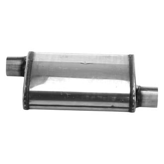 Cherry Bomb® - Salute Stainless Steel Oval Gray Exhaust Muffler (2.5" Offset ID, 2.5" Offset OD, 14" Length)