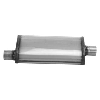 Cherry Bomb® - Salute Stainless Steel Oval Gray Exhaust Muffler (2.25" Offset ID, 2.5" Center OD, 18" Length)