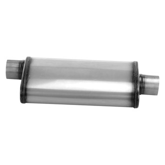 Cherry Bomb® - Salute Stainless Steel Oval Gray Exhaust Muffler (3" Offset ID, 3" Center OD, 18" Length)