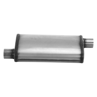 Cherry Bomb® - Salute Stainless Steel Oval Gray Exhaust Muffler (2.5" Offset ID, 2.5" Offset OD, 18" Length)
