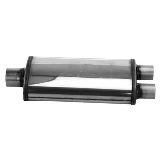 Cherry Bomb® - Salute Stainless Steel Oval Gray Exhaust Muffler (3" Center ID, 2.25" Dual OD, 18" Length)