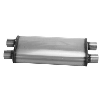 Cherry Bomb® - Salute Stainless Steel Oval Gray Exhaust Muffler (2.5" Dual ID, 2.5" Dual OD, 22" Length)