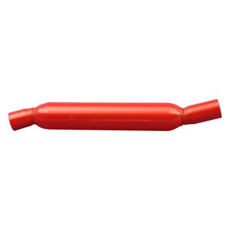 Cherry Bomb® - Glass Pack Series Steel Round Angled Full Offset Neck Red Exhaust Muffler (2.25" Offset ID, 2.25" Offset OD, 18" Length)