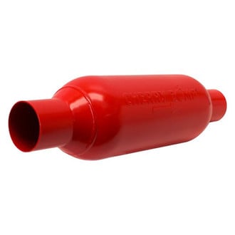 Cherry Bomb® - M-80 Aluminized Steel Round Red Exhaust Muffler (2" Center ID, 2" Center OD, 13" Length)
