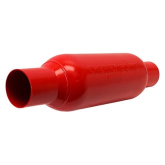 Cherry Bomb® - M-80 Aluminized Steel Round Red Exhaust Muffler (3" Center ID, 3" Center OD, 13" Length)