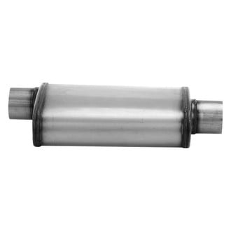 Cherry Bomb® - Salute Stainless Steel Oval Gray Exhaust Muffler (3" Offset ID, 3" Center OD, 14" Length)