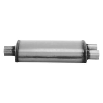 Cherry Bomb® - Salute Stainless Steel Oval Gray Exhaust Muffler (2.5" Center ID, 2.25" Dual OD, 18" Length)