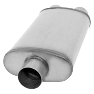 Cherry Bomb® - Salute Stainless Steel Oval Gray Exhaust Muffler (3" Center ID, 3" Dual OD, 18" Length)