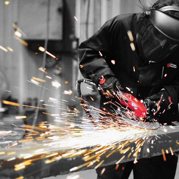 Chicago Pneumatic® — Angle Grinder in Use