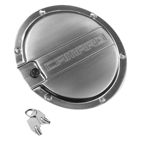 DefenderWorx® - Locking Brushed Gas Cap with Camaro Logo