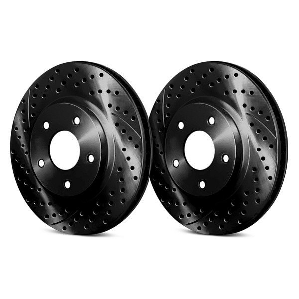  Chrome Brakes® - Drilled and Slotted 1-Piece Front Brake Rotors