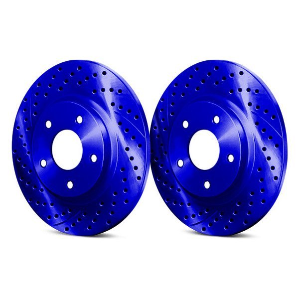  Chrome Brakes® - Drilled and Slotted 1-Piece Rear Brake Rotors