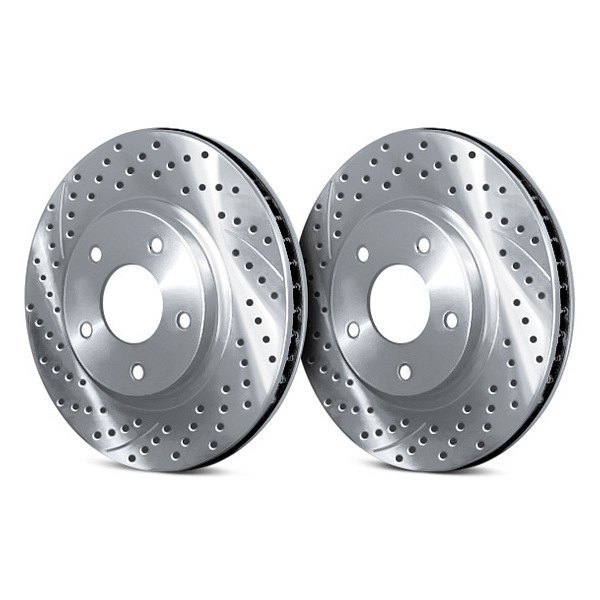  Chrome Brakes® - Drilled and Slotted 1-Piece Front Brake Rotors
