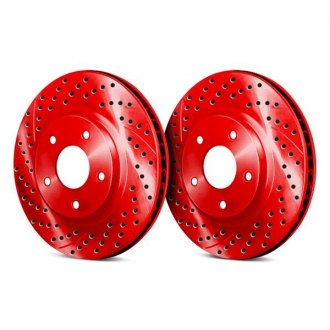 Chrome Brakes® CBX1.1109.0758R - Drilled and Slotted 1-Piece Front 