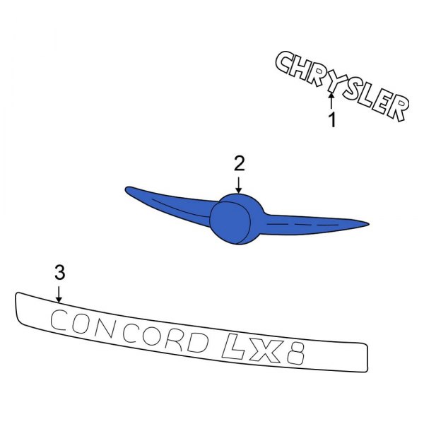 Chrysler OE 4805065AB Rear Deck Lid Emblem