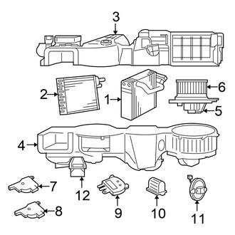 Chrysler OE - Air Conditioner & Heater - Evaporator & Heater Components (Sedan JR Body Code)