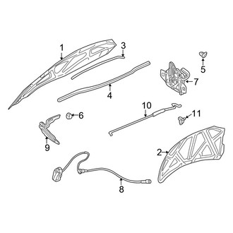 Chrysler OE - Hood & Components (Sedan JR Body Code)
